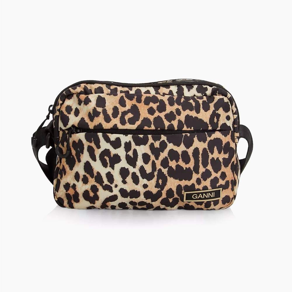 GANNI Festival Animal-Print Leopard Cheetah Crossbody Bag